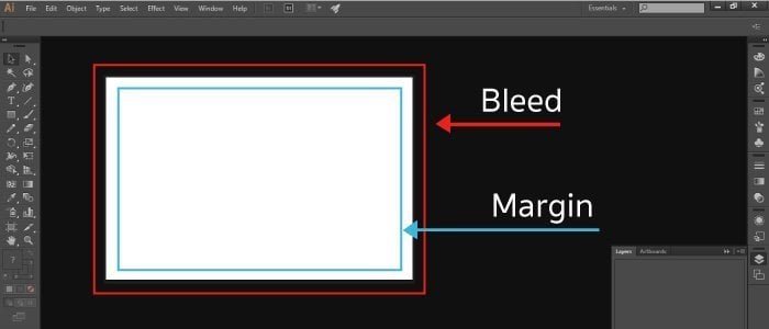 ตั้งค่า Bleed (ระยะตัดตก) และ Margin (ระยะตัดขอบ) - Adobe Illustrator