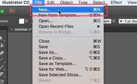 Create a new file in Illustrator