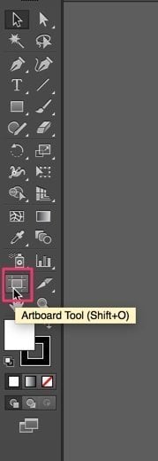 Select the artboard tool in Illustrator